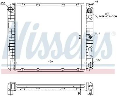 Радіатор двигуна NISSENS 65525A