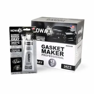 Герметик високотемпературний силіконовий сірий 85гр NOWAX NX36309