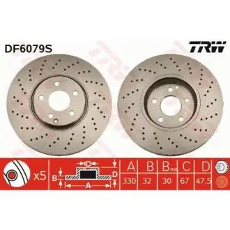 Диск гальмівний MERCEDES E(W211)/S(W220) "F D=330mm "02-09 TRW DF6079S