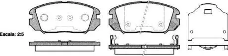 Колодки гальмівні диск. перед. (Remsa) Honda Civic viii 1.6 05-,Hyundai Grandeur 2.2 03- (P13043.02) WOKING P1304302